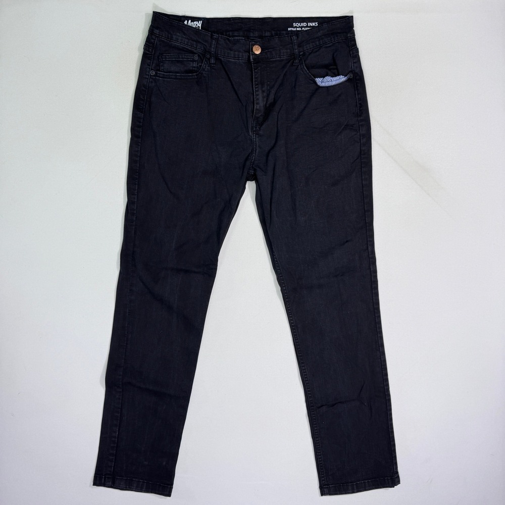 Mugsy Jeans Squid Inks FLX3NSQ Black Stretch Denim Slim Straight 36x32 (34x31)